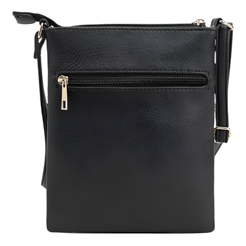 Bolso Bandolera Negro con Múltiples Bolsillos