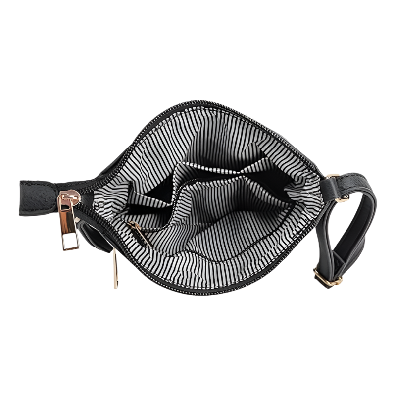 Bolso Bandolera Negro con Múltiples Bolsillos