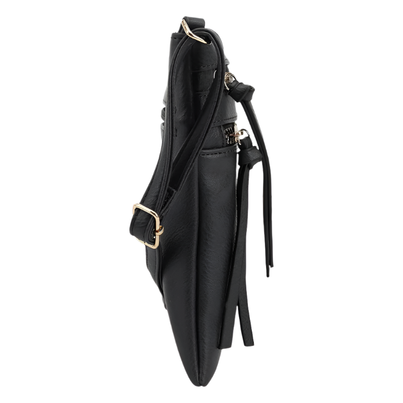 Bolso Bandolera Negro con Múltiples Bolsillos